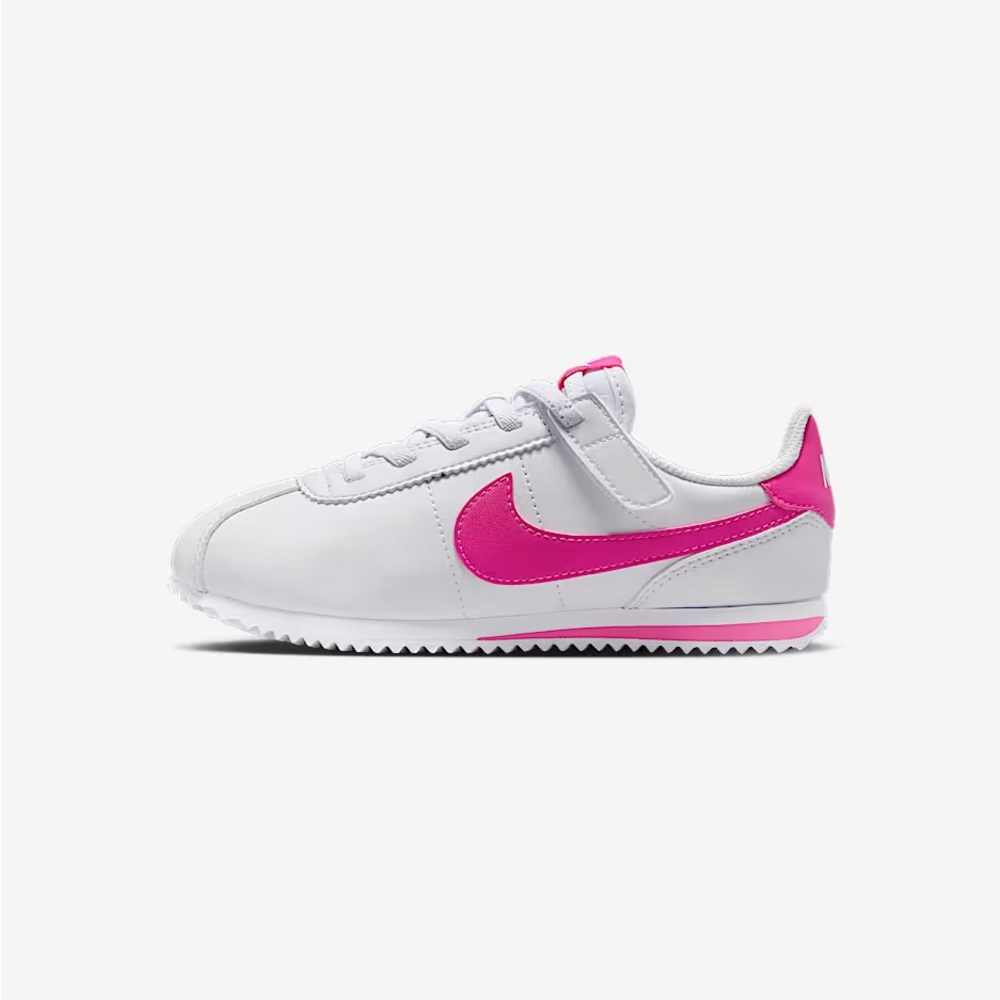 Nike Cortez EasyOn White/Laser Fuchsia Sneakers (NO LACES)